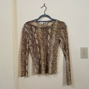 TEN SIXTY SHERMAN SNAKE SKIN SHEAR CROP TOP SIZE SMALL